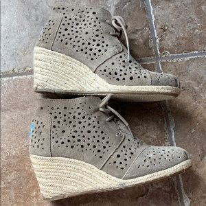 TOMS Taupe Cutout Booties